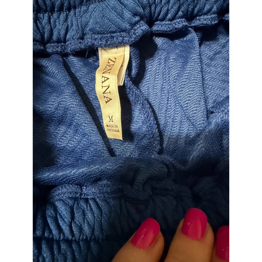 Zenana Womens Royal Blue Geometric Jacquard Textured Athletic Shorts Medium M‎ - Picture 3 of 3